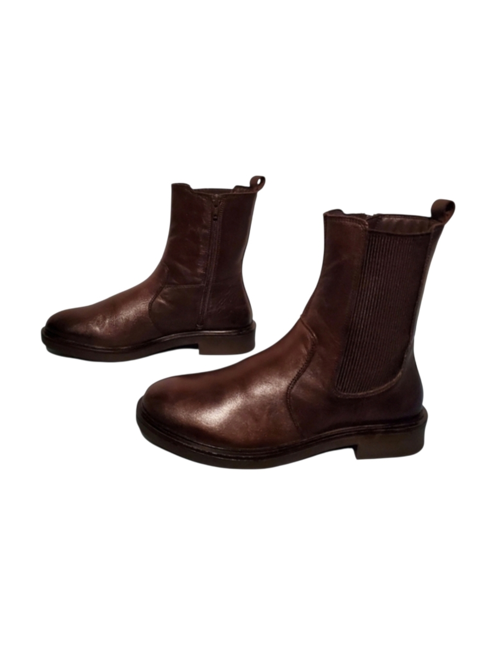 Alberto Torresi Brown Leather Zip Moto Ankle Riding Boots Women's Size 9.5